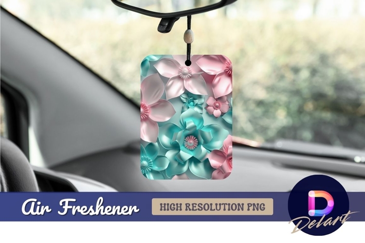 Elegant pink and teal floral arrangement Air Freshener PNG
