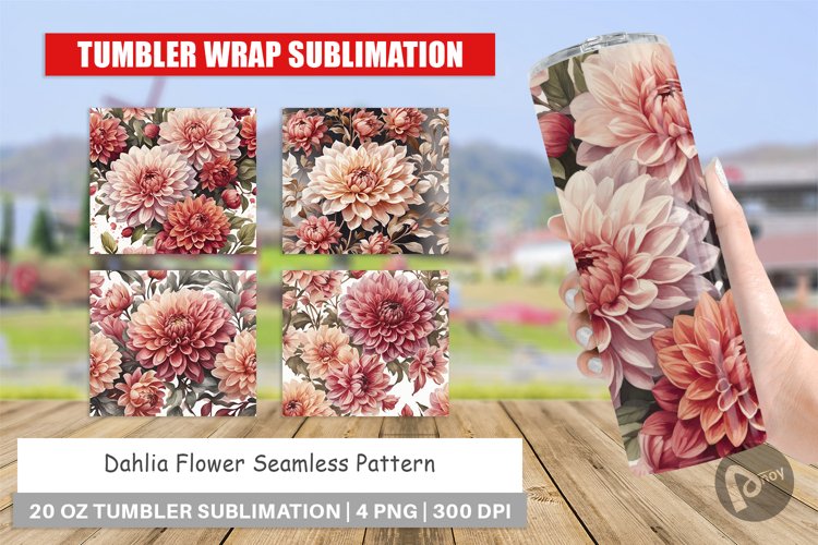 Tumbler Wrap Dahlia Pattern