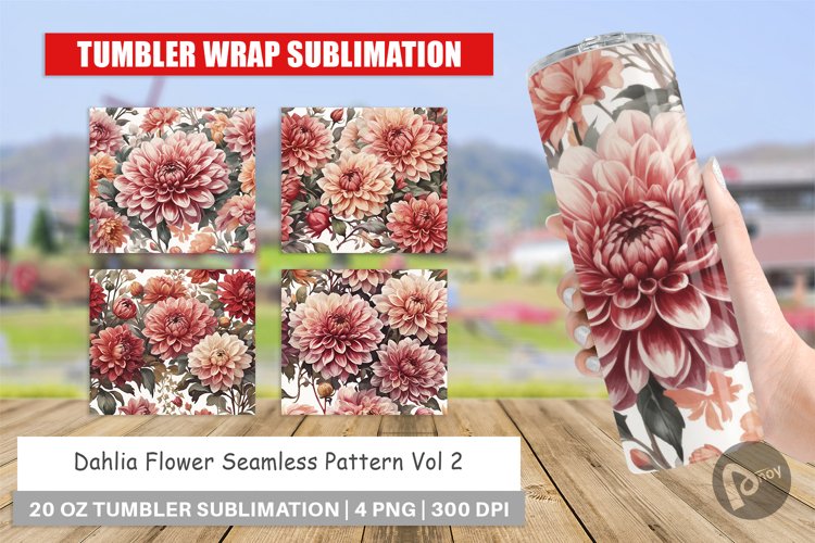 Tumbler Wrap Dahlia Pattern