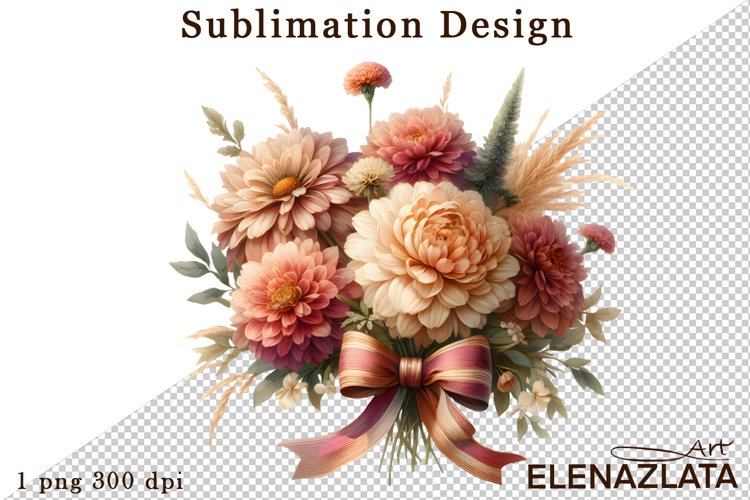 Watercolor dahlia flowers clipart, flowers Sublimation