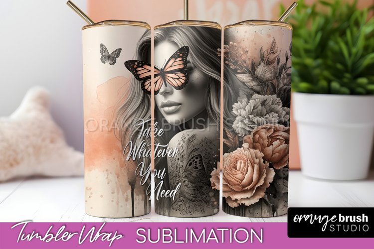Affirmation Tumbler Wrap, Inspirational Tumbler Sublimation example image 1