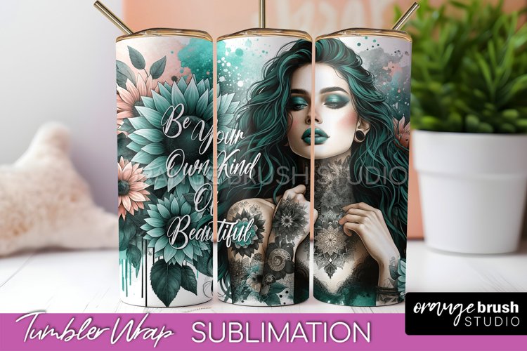 Affirmation Tumbler Wrap, Inspirational Tumbler Sublimation example image 1