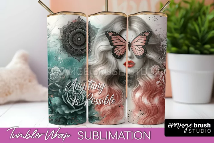 Affirmation Tumbler Wrap, Inspirational Tumbler Sublimation