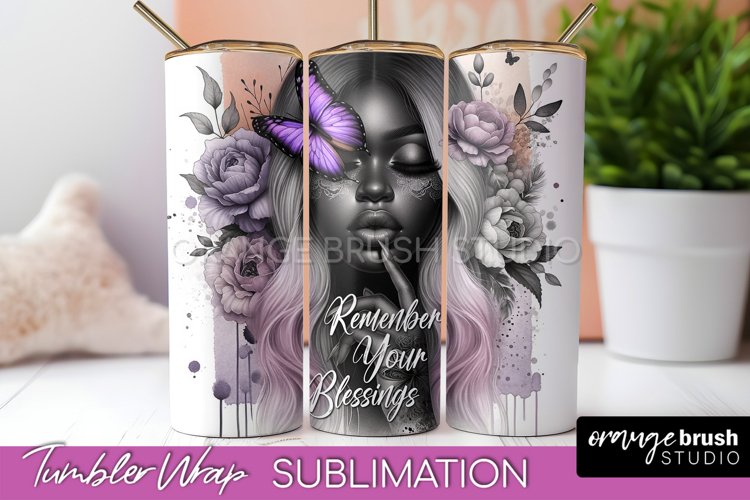 Affirmation Tumbler Wrap, Inspirational Tumbler Sublimation example image 1