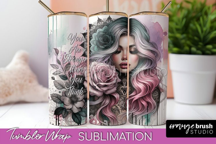 Affirmation Tumbler Wrap, Inspirational Tumbler Sublimation example image 1