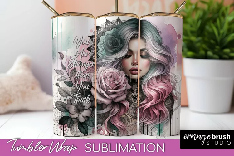 Affirmation Tumbler Wrap, Inspirational Tumbler Sublimation