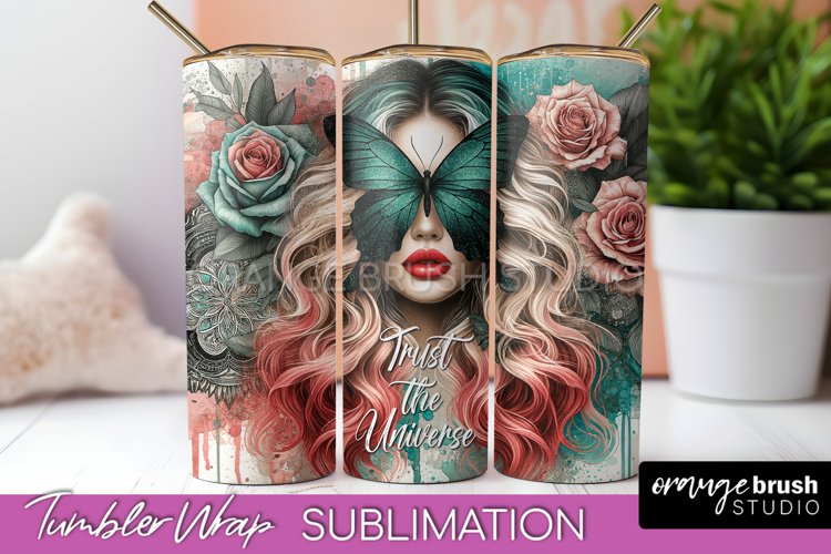 Affirmation Tumbler Wrap, Inspirational Tumbler Sublimation example image 1