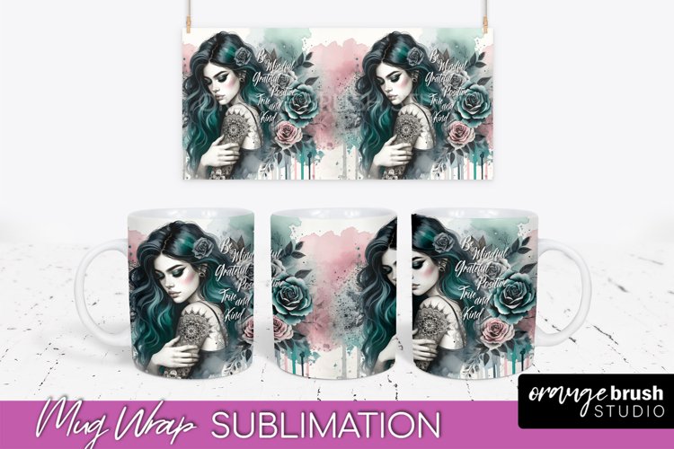 Daily Affirmations Mug Wrap - Inspirational Mug Sublimation