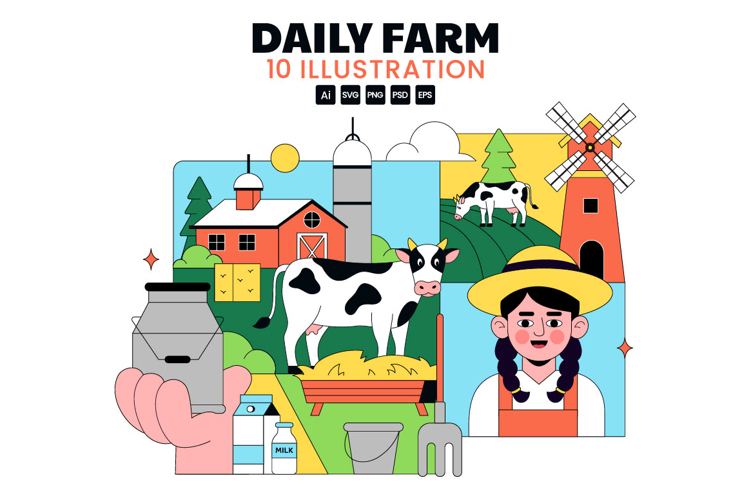 10 Daily Farm Illustration