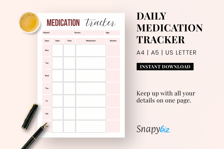 Printable Daily Medication Tracker