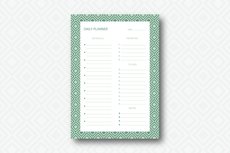 Vintage Geometric Daily Planner Template | Daily Planner