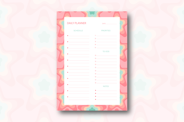 Pastel Stars Daily Planner Template | Daily Planner