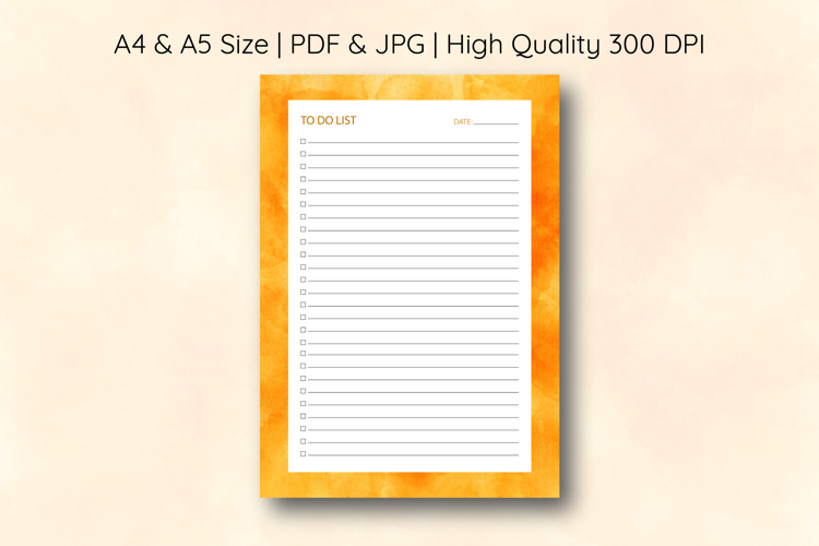 Watercolor Orange Splash To Do List Template | To do list