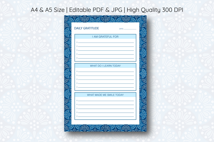 Ogee Pattern Daily Gratitude Planner | Daily Planner