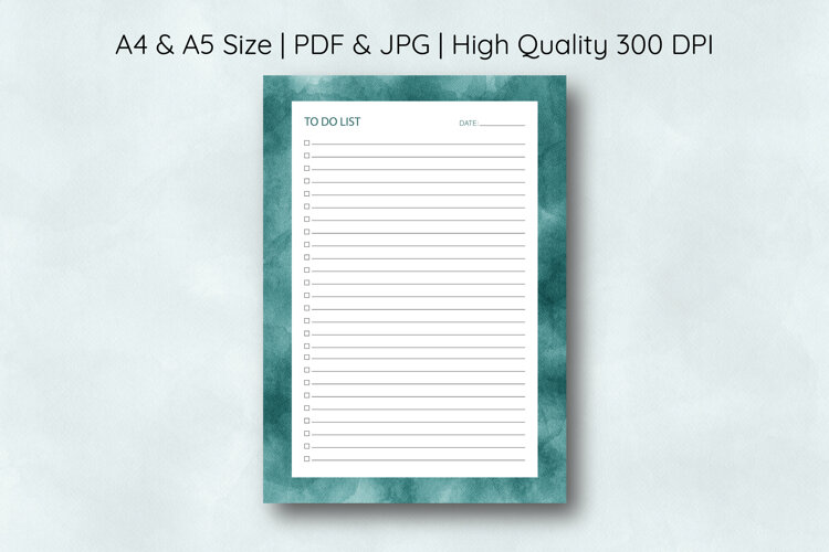 Watercolor Green Splash To Do List Template | To do list example image 1