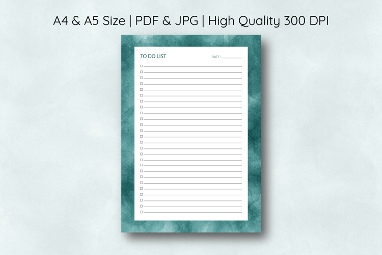 Watercolor Green Splash To Do List Template | To do list