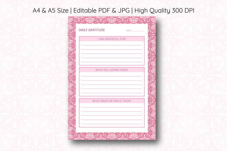 Ogee Pattern Daily Gratitude Planner | Daily Planner