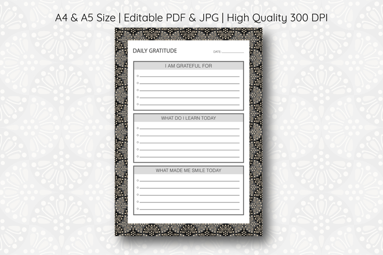 Ogee Pattern Daily Gratitude Planner | Daily Planner