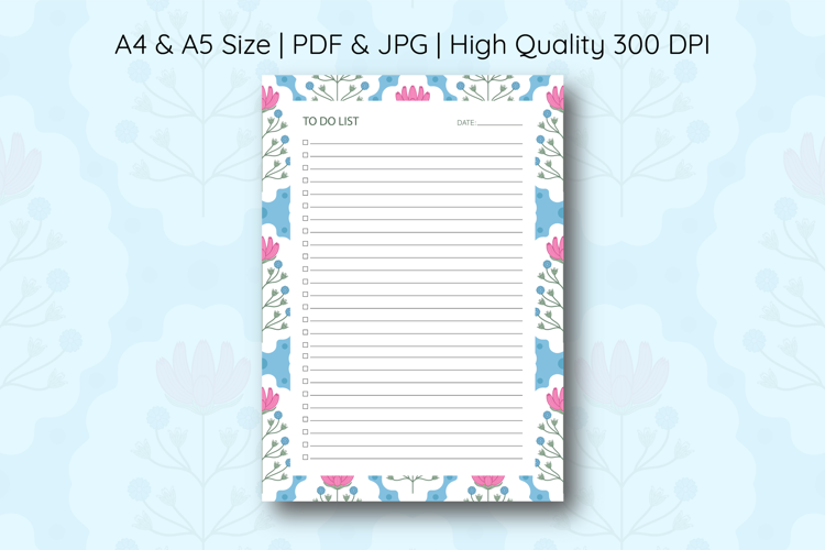 Folk Floral To Do List Template | To do list