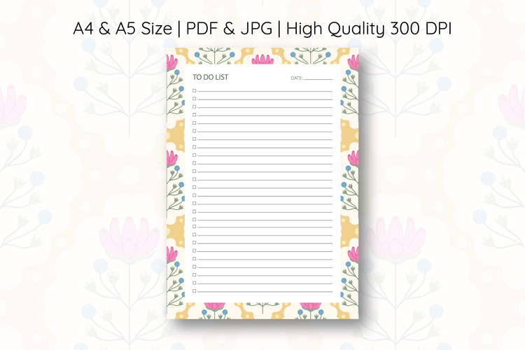 Folk Floral To Do List Template | To do list