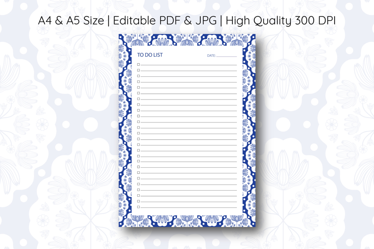 Scandinavian Flower To Do List Template | To do list