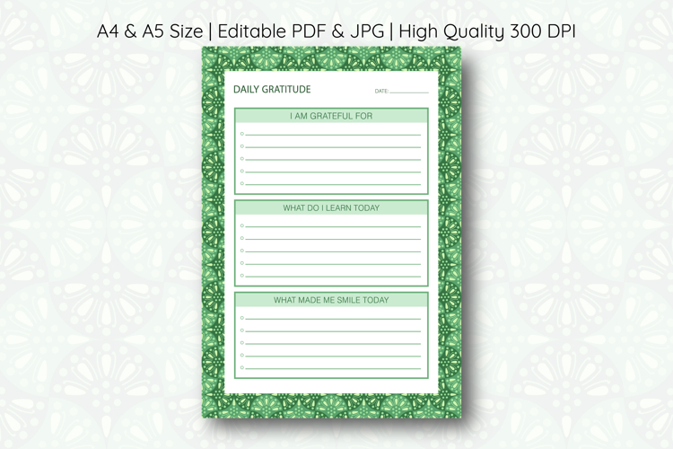 Ogee Pattern Daily Gratitude Planner | Daily Planner