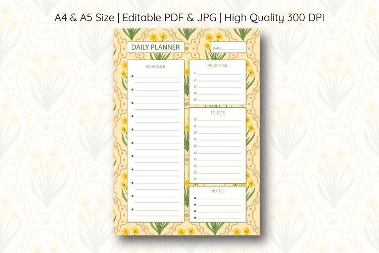 Daffodil Flower Daily Planner | Daily Planner example image 1