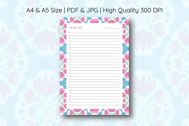 Folk Floral To Do List Template | To do list