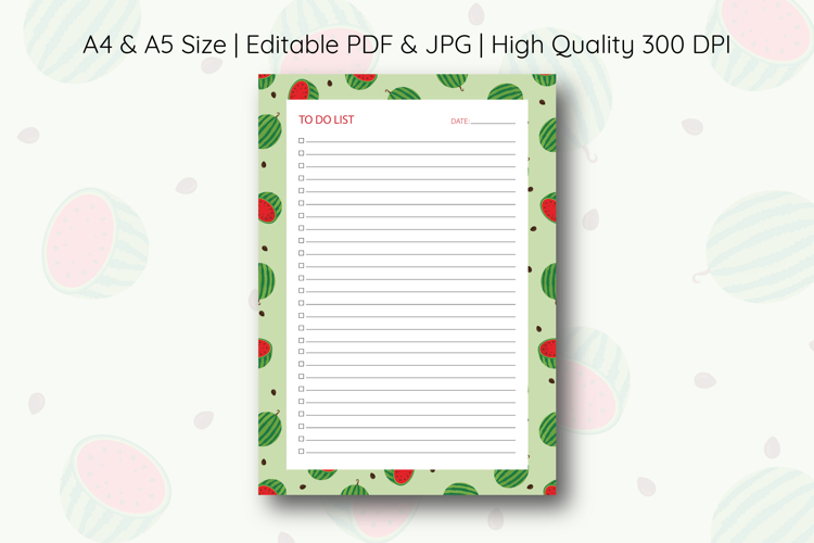 Watermelon To Do List Template | To do list