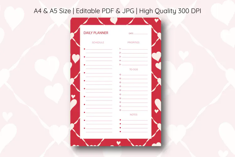 Heart Weekly To Do List Template | To do list