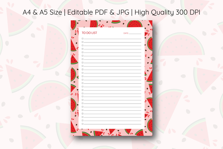 Watermelon To Do List Template | To do list