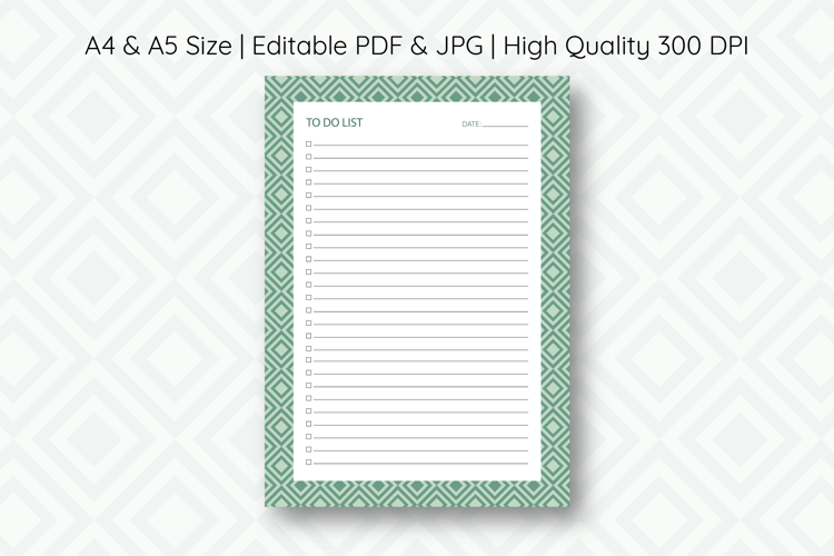 Vintage Geometry To Do List Template | To do list
