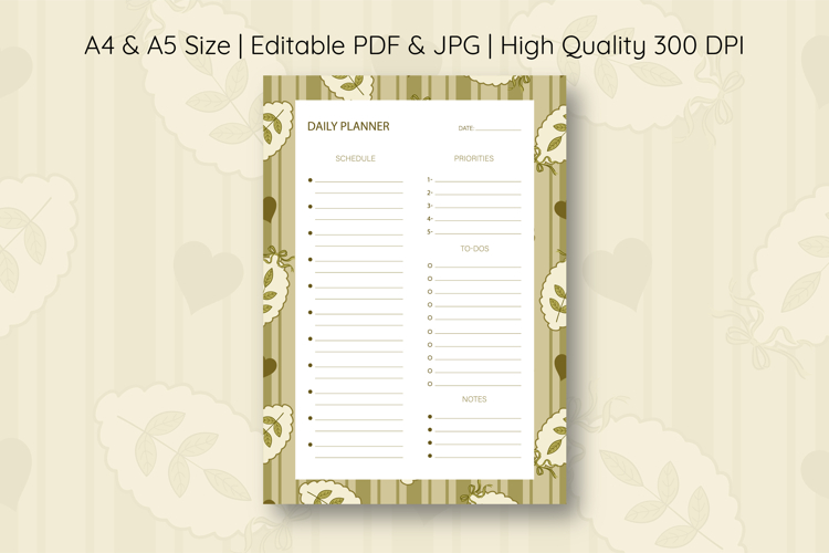 Fall Coquette Stripe Daily Planner | Daily Planner