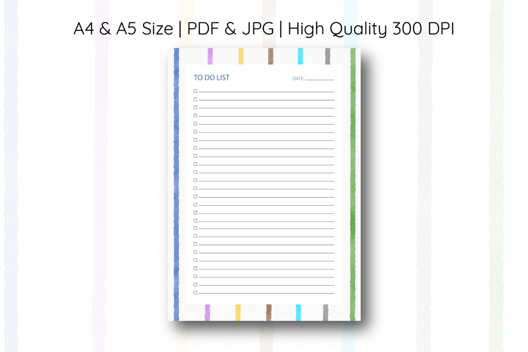 Watercolor Colorful Stripe To Do List Template | To do list