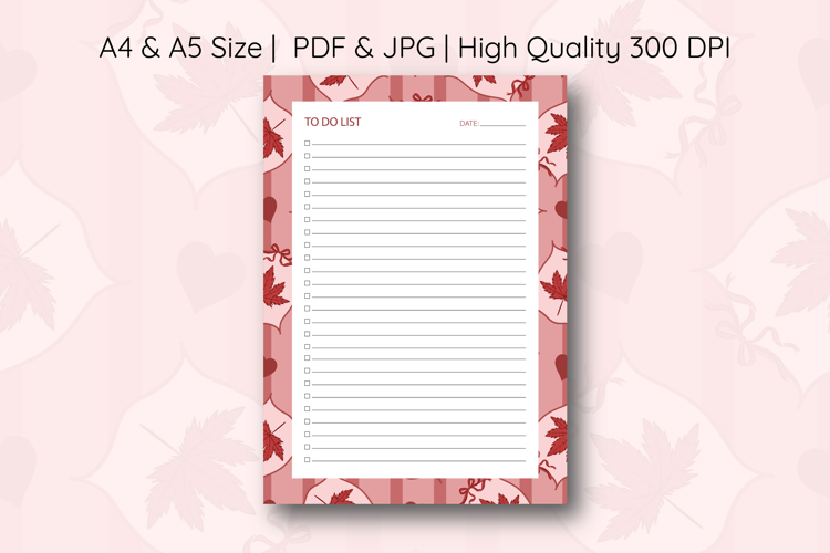 Fall Coquette Stripe To Do List Template | To do list
