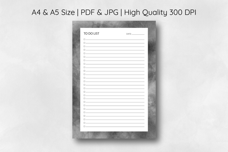 Watercolor Black Splash To Do List Template | To do list