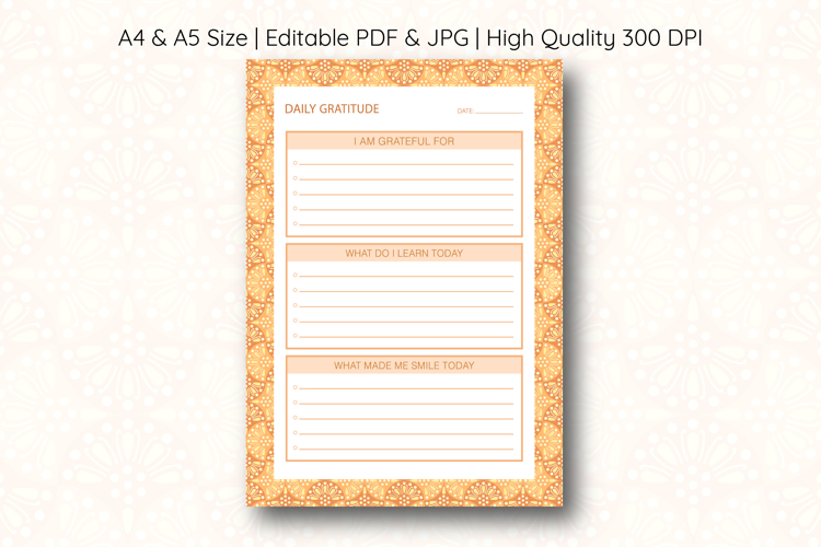 Ogee Pattern Daily Gratitude Planner | Daily Planner