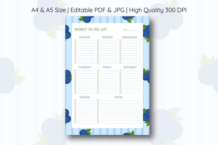 Blueberry Weekly To Do List | To do list example image 1