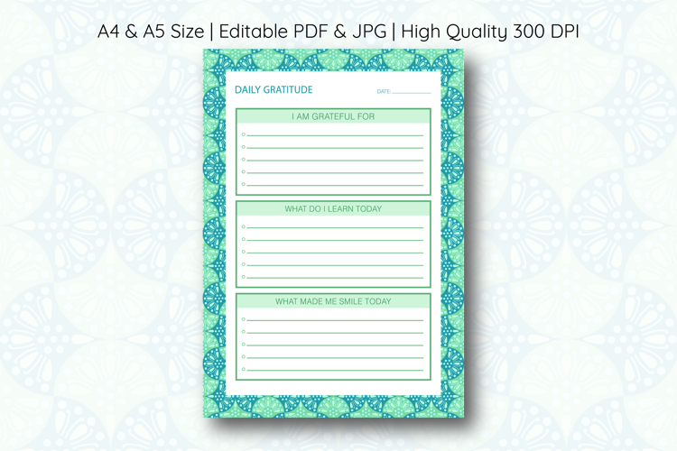 Ogee Pattern Daily Gratitude Planner | Daily Planner