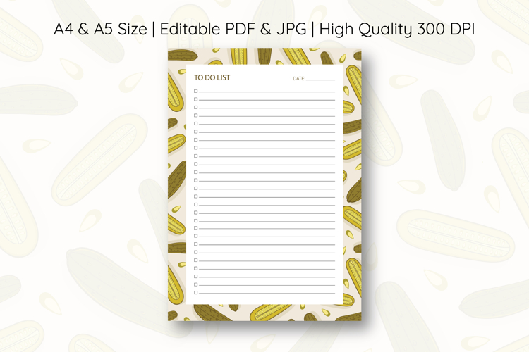 Pickle Pattern To Do List Template | To do list