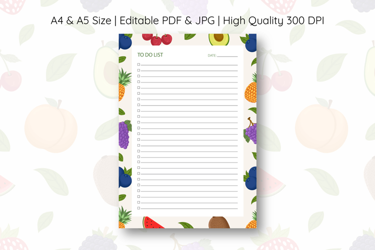 Summer Fruits To Do List | To do list example image 1