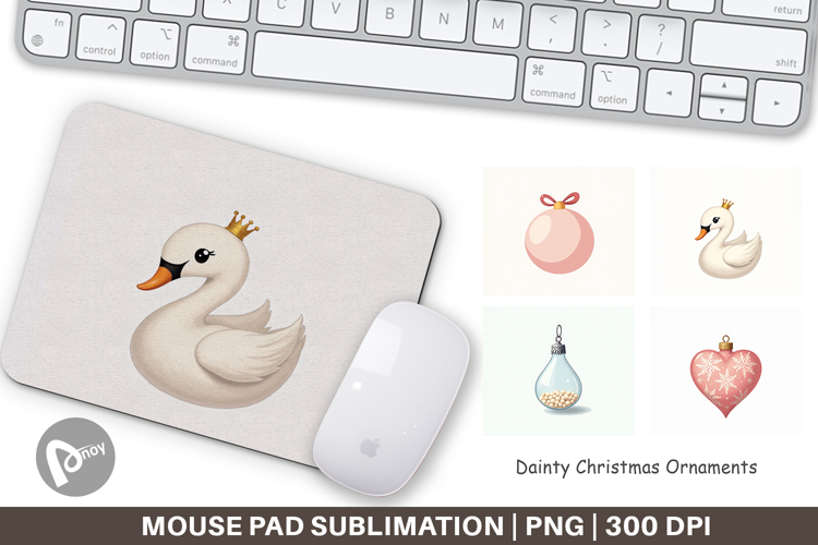 Dainty Christmas Ornaments Mouse Pad