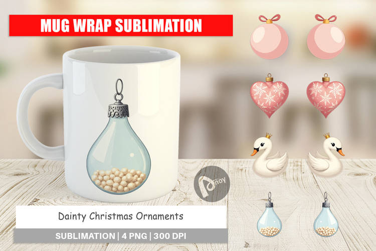 Dainty Christmas Ornaments Mug Wrap