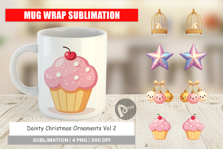 Dainty Christmas Ornaments Mug Wrap