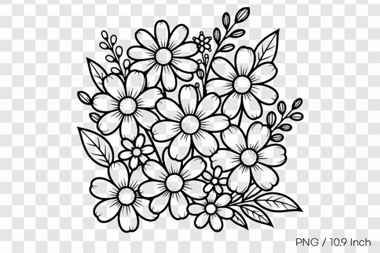 Flower Drawing Png Image 4