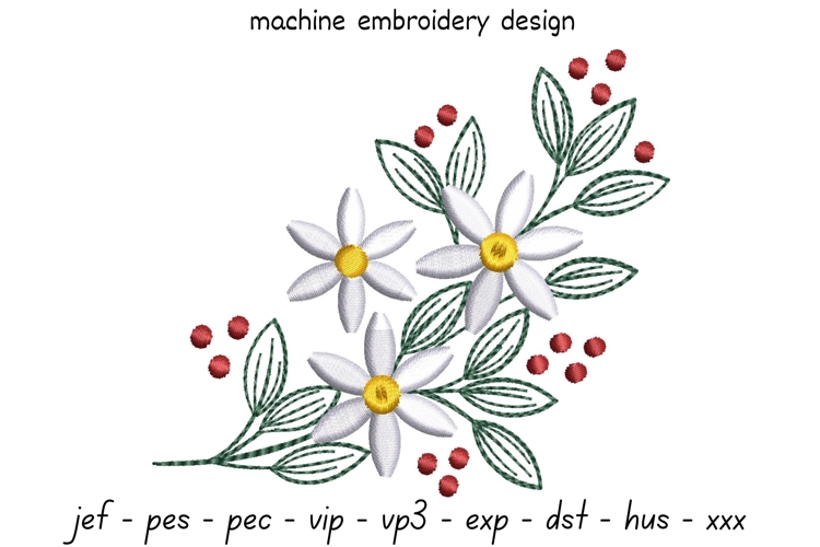 Daisies Embroidery Design - Floral Embroidery Pattern