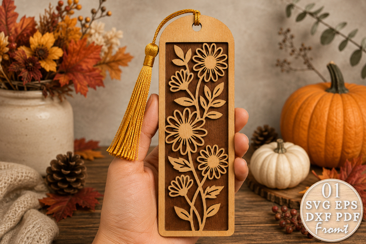 Daisy Bookmark SVG Laser Cut