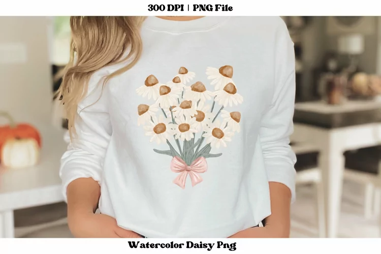 Daisy Bouquet Png | Daisy Sublimation | Watercolor Daisy Png