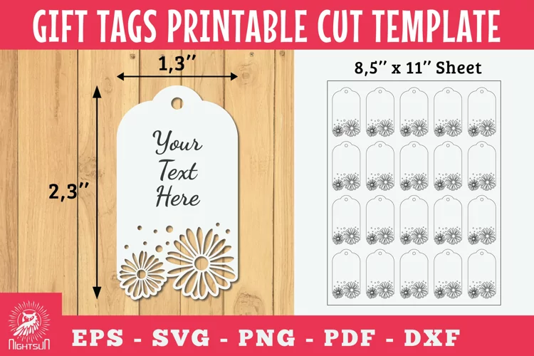 Daisy Flower Gift Tags Printable Cut