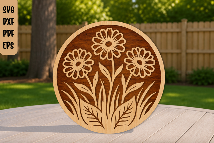 Daisy Flower Laser Cut File
